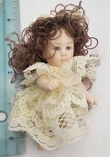 Collectible porcelain show stoppers inc. 3  Girl doll Brunette Curly Hair Beauty