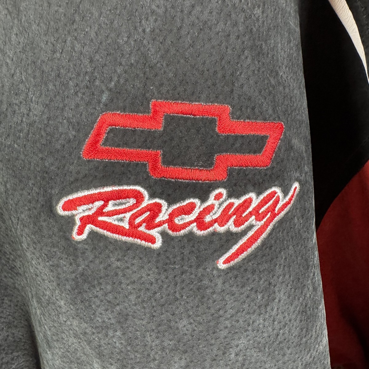 Vintage Chevrolet Racing Jacket Mens Large Black Red NASCAR 