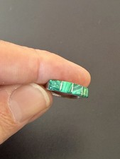 Vintage Southwestern Malachite Inlay Sterling Silver 925 Ring Size 5.75