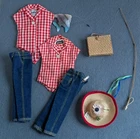 Barbie Vintage  Picnic Set Gone Fishing #967 - Missing Shoes-Double Shirt Pants