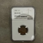 NGC 1907 Indian Head Small Cent 1C MS65 BN Philadelphia Business Bronze Cert#