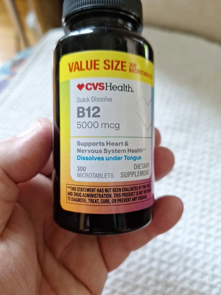 CVS健康快速溶解维生素B12 5000微克300片有效期至 5/26 新 F 船! — 第 2/4 张图片