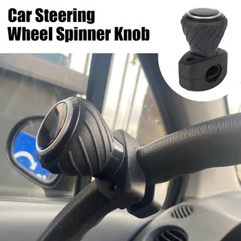 360° Steering Wheel Spinner Knob Car Truck Tractor Forklift Aid Booster Black