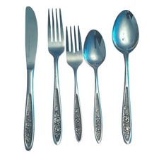 Vintage 20 Piece Ekco Eterna Country Garden Stainless Steel Flatware Silverware