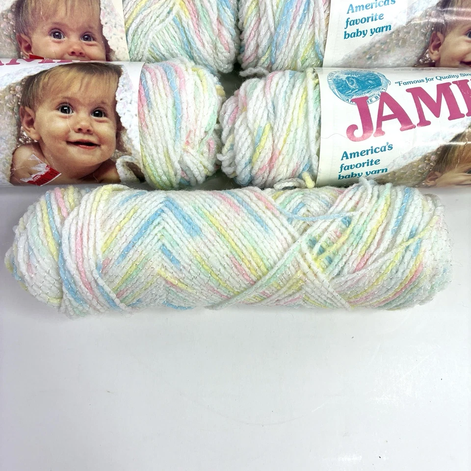 Lote de 7 madejas vintage de hilo marca León JAMIE #198 estampado floral azul rosa múltiple Foto 4 de 4