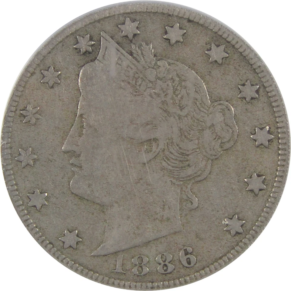 1886 Liberty Head V Nickel F 15 PCGS 5c Coin SKU:I18141 - Image 4 of 4