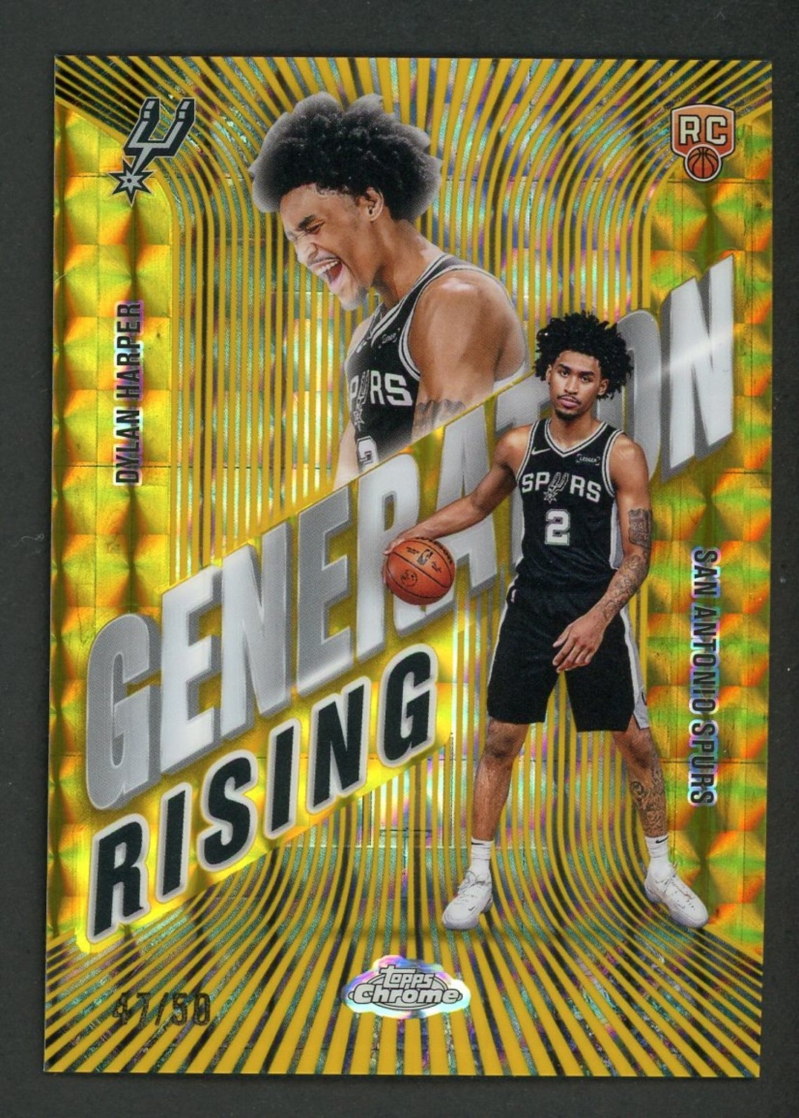 2025-26 Topps Chrome Dylan Harper Generation Rising RC Geometric Gold #47/50