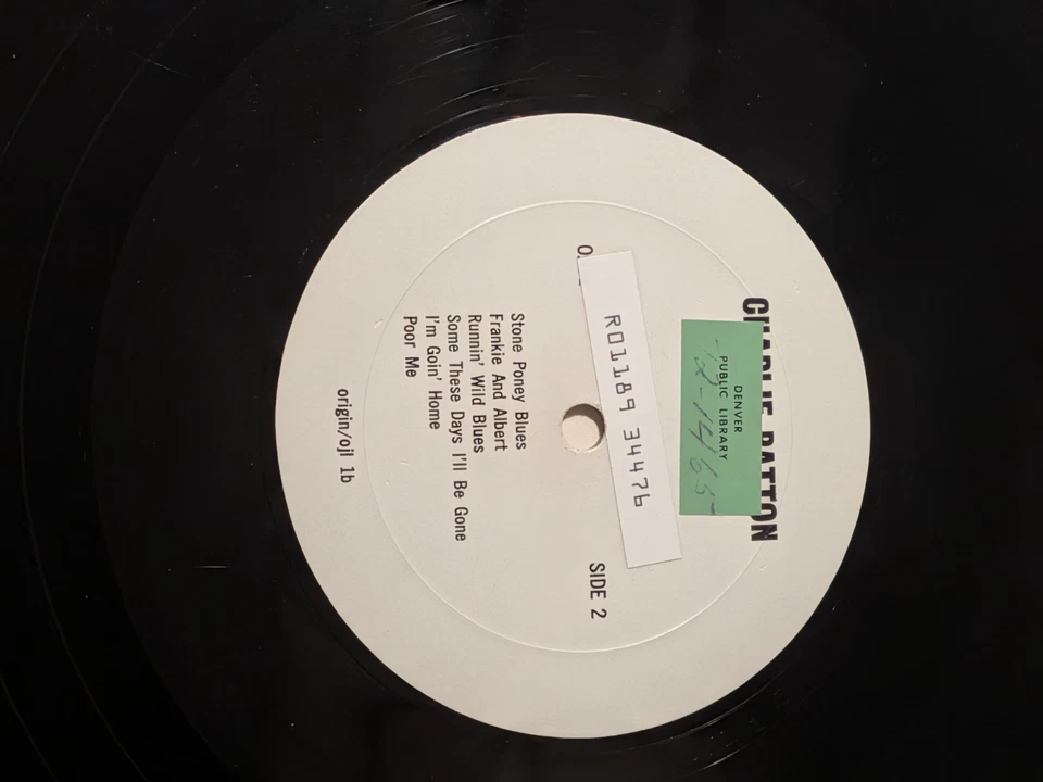 Charley Patton The Immortal Charlie Patton Number 1 Used Vinyl LP VG+VG OJL $25 - Image 4 of 4