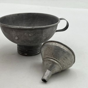 Lot of 2 Vintage Small Aluminum Funnel Canning Camp Stove Garage Farmhouse Decor