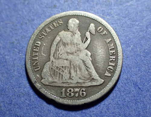 1876 Seated Liberty Dime  Abt. Fine