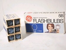 Vintage General Electric GE 5B Camera Flash Bulbs Blue Box of 12 - NOS