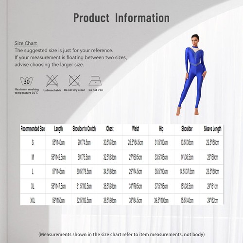 Damen Leotard Kunstlaufen Jumpsuit Unsichtbar Bodysuit Gymnastik Kostüm Langarm - Picture 58 of 86