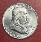 1953 P Franklin Silver Half Dollar, Choice Uncirculated.