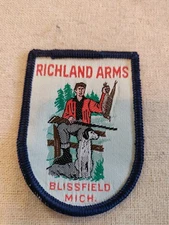 Vintage Richland Arms Cloth Patch. Blissfield Mich. New. 