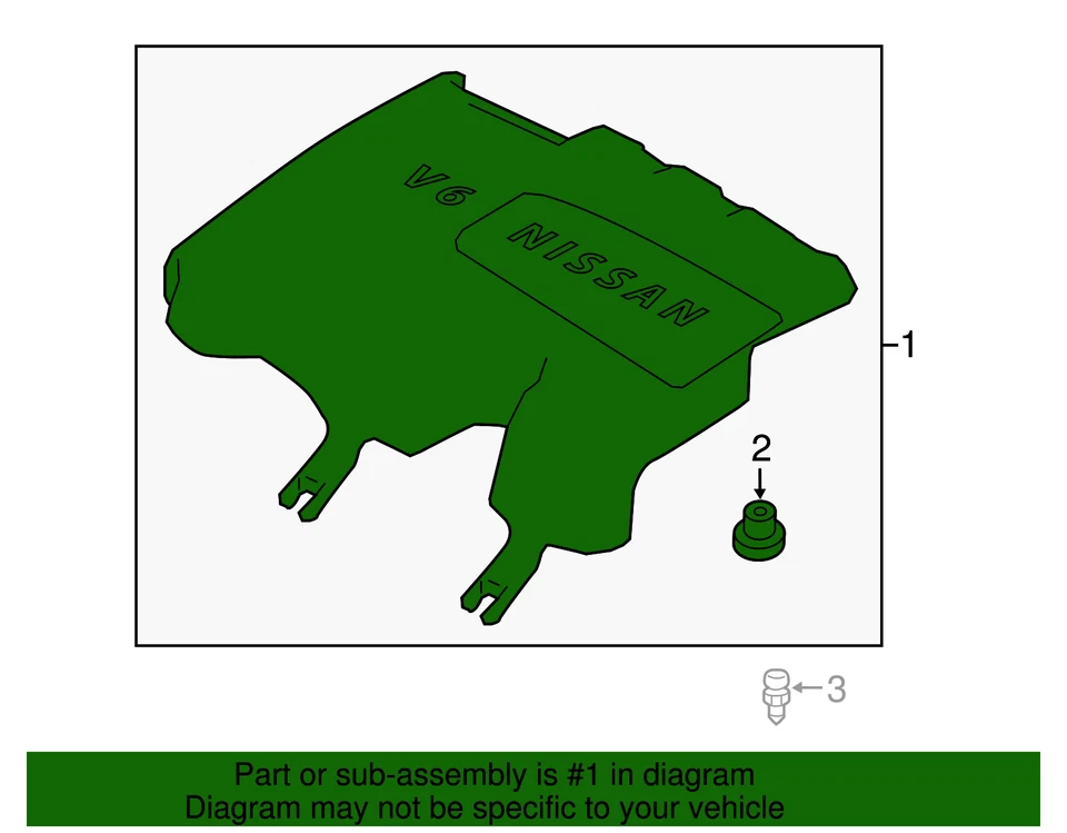 Cubierta de motor original Nissan 14041-9PV0B Foto 3 de 4