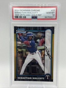 2024 Bowman Chrome - Sebastian Walcott 1999 25th Anniversary Gold /50 - PSA 10