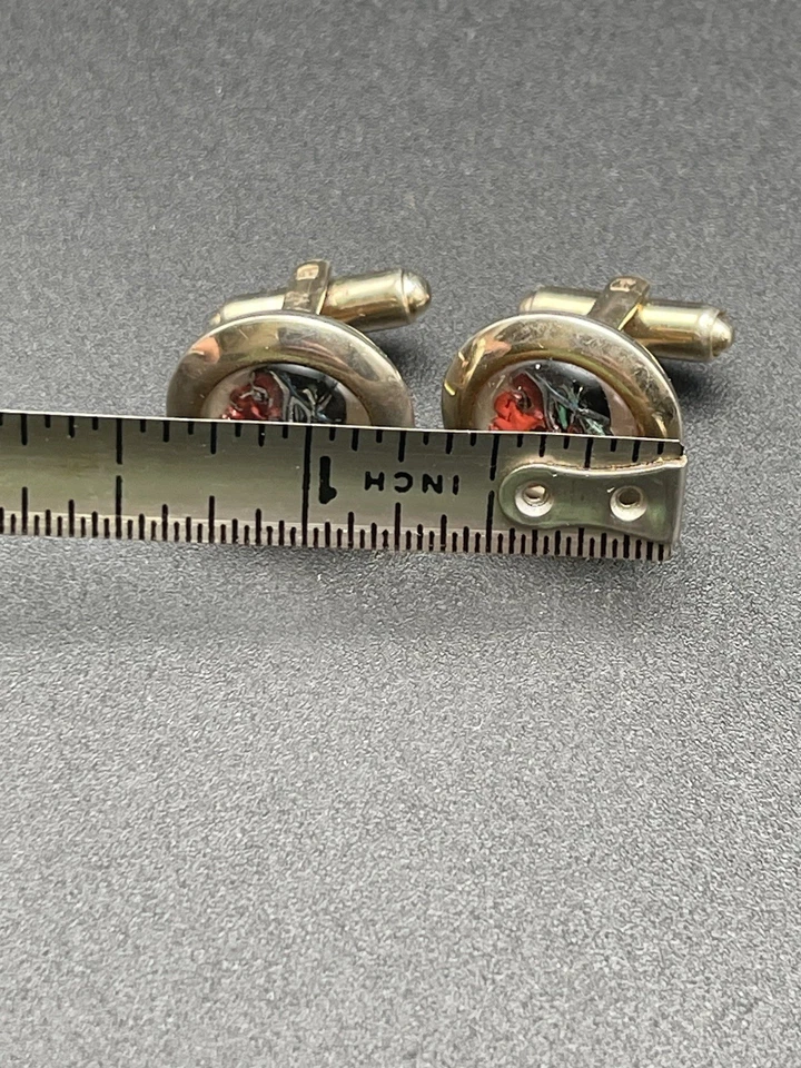 Gemelos indios americanos vintage raros de vidrio íntaligo, esmalte Chief de Pioneer Foto 3 de 4