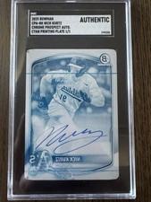 Nick Kurtz 2025 Bowman Chrome Auto 1/1 Cyan Printing Plate Non-Superfractor ROY