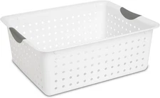 Sterilite Large Ultra Basket, Storage Bin to Organize Closets, 6 Pack, White 