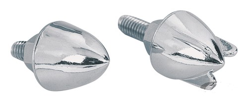 Pair (2) Chrome 6mm Bullet Nuts (Plain) M6 Thread for Custom Finish - Picture 5 of 6