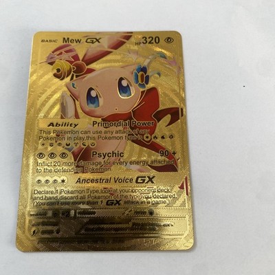 Mew GX Gold Foil Fan Art Card Hp320 Primordial Power  Ancestral Voice GX  