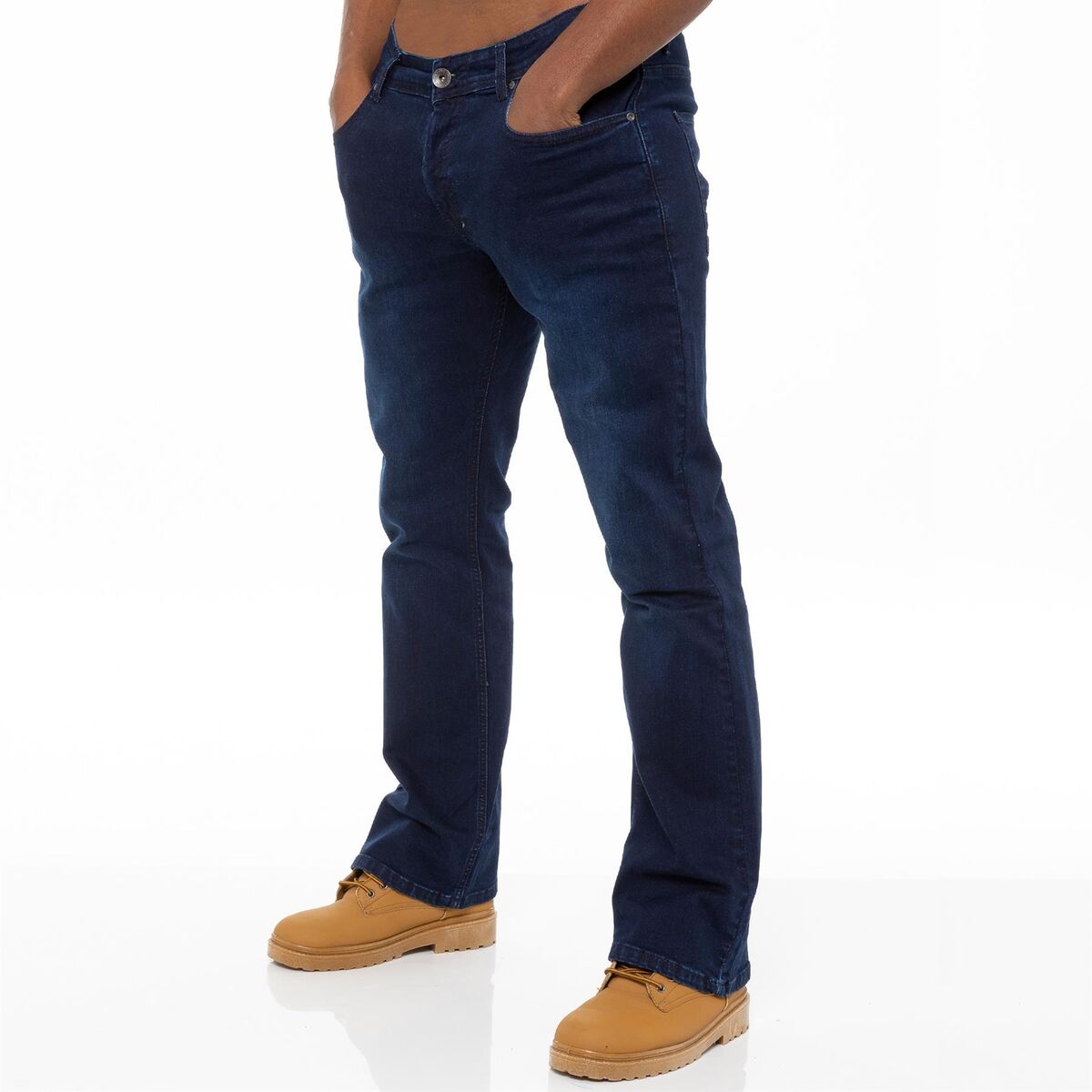 Enzo Bootcut Denim Pants Stretch eBay Jeans All Mens | Sizes Flared Wide Trouser Leg UK