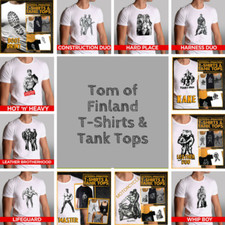 Tom of Finland T-shirts Tank Tops Gay Leather Fetish Muscle Men's Art Fitted Tee