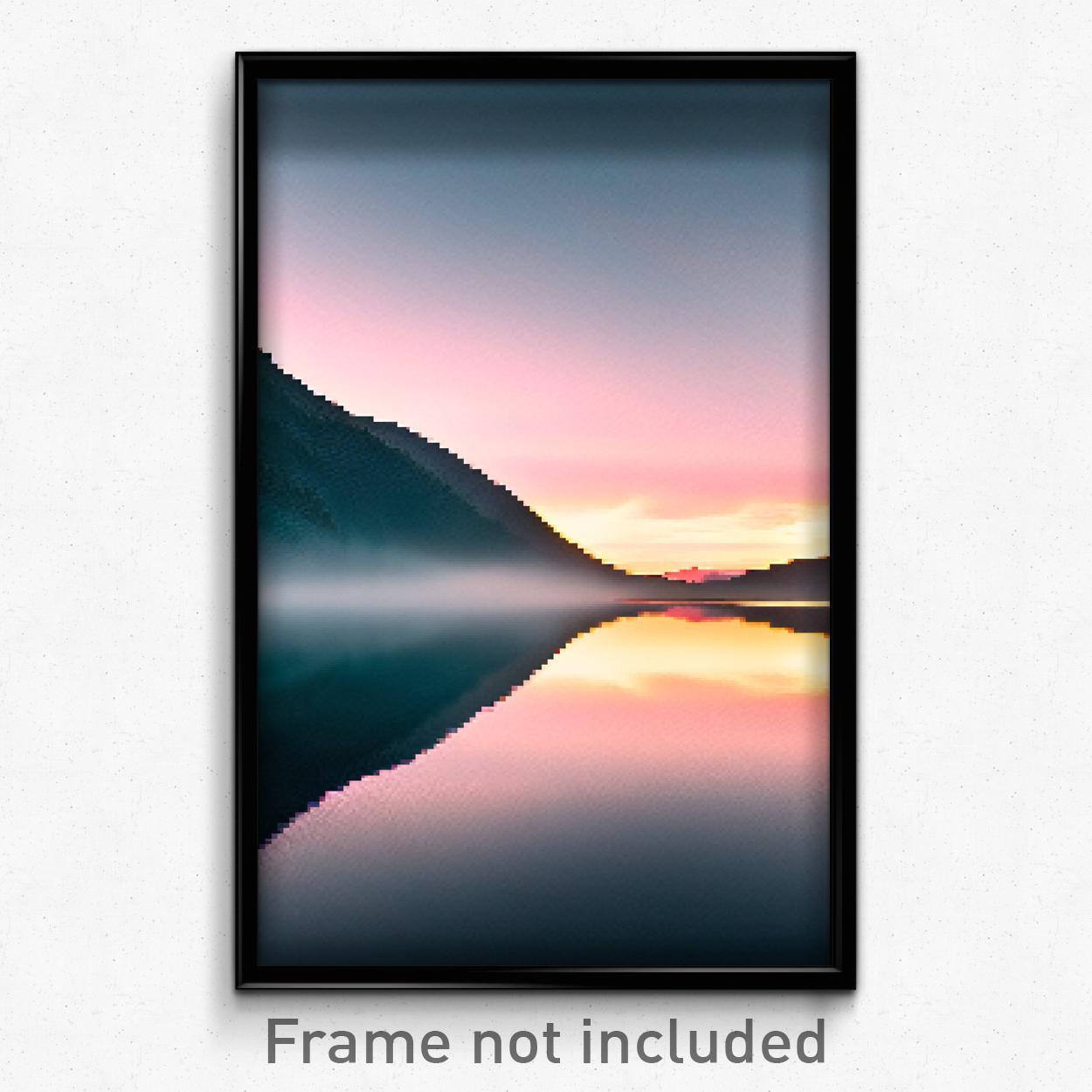 8 Bit Pixel Art Poster - Flickering Loch Psychedelic Trippy Video Game Print