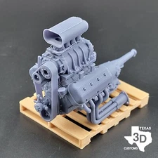 3D printed Blown Firepower model engine  with Hilborn Hat 1:24-1:8 scale