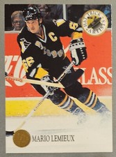 1993-94 Mario Lemieux Penguins #4 of 10 Leaf HAT TRICK ARTISTS Hockey Card NM!