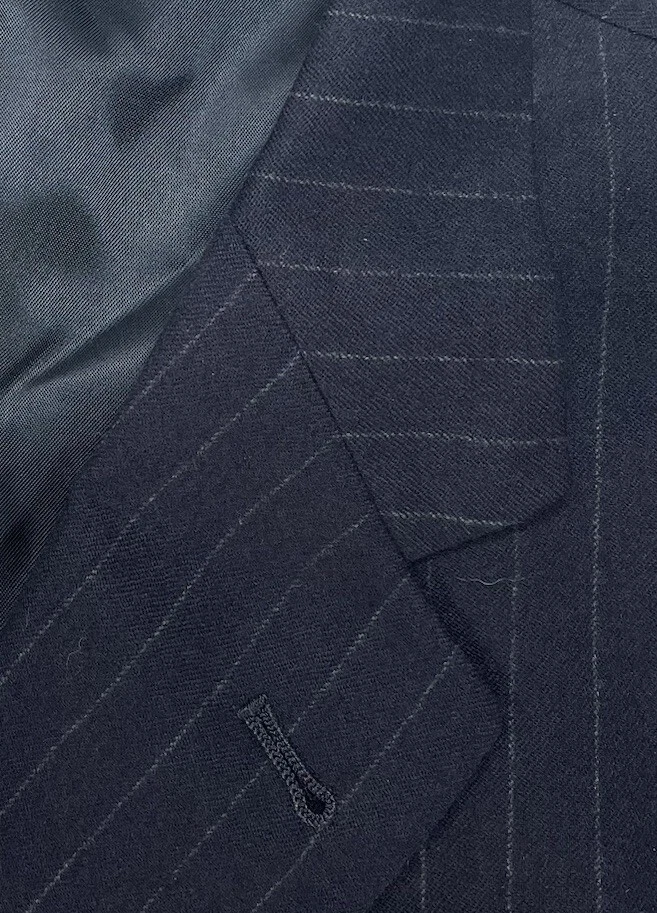 Traje Burberrys 44R Para Hombres Tiza Rayas Azul Marino Lana De Colección Años 90 EE. UU. *Pequeño Defecto Foto 4 de 4