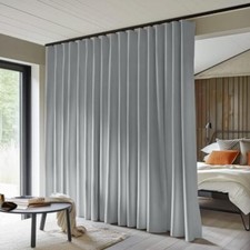 Room Divider Curtains Total Blackout 120"W x 96"L Pack of 1 Light-grey