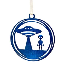 Christmas Tree Ornament with an Alien – Made in USA