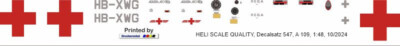 Decal 547 Agusta A 109K2 REGA HB-XWG