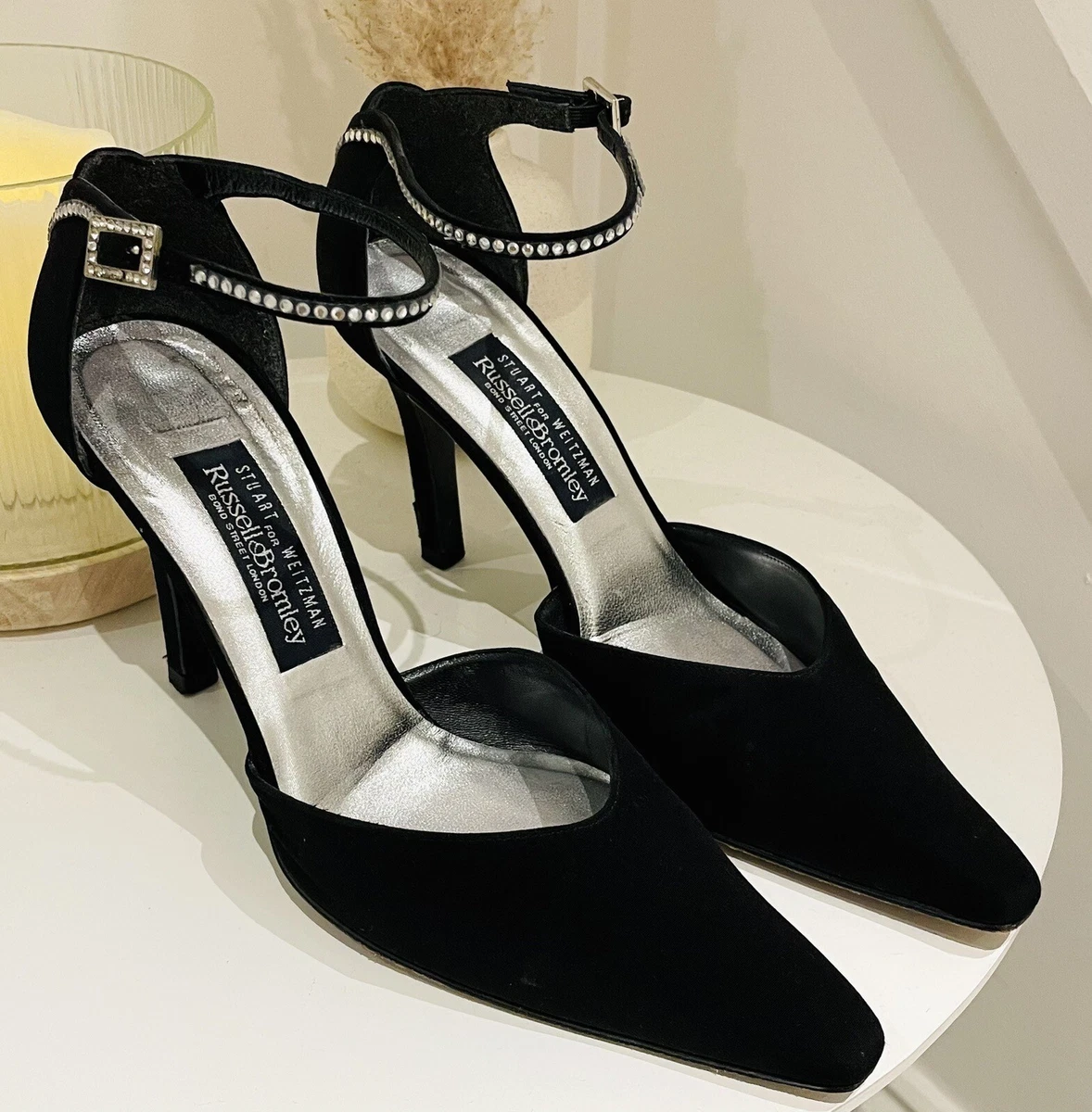 Black and silver rhinestone heels 2025