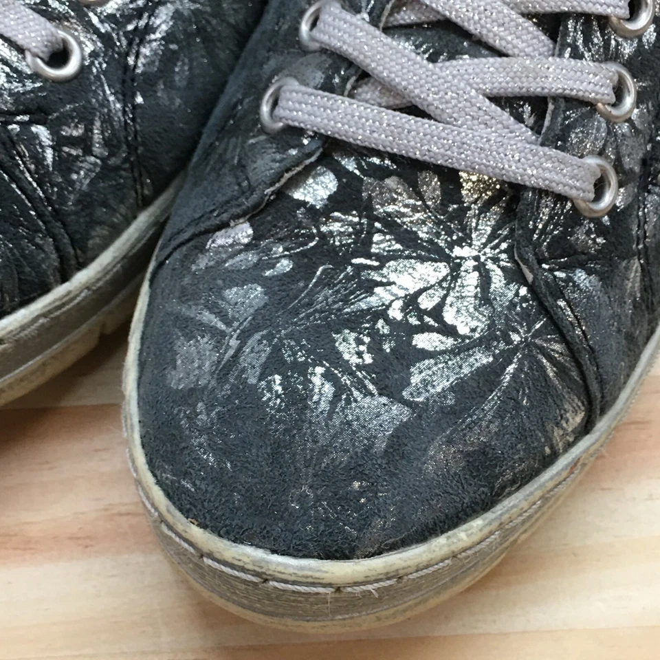 Zapatos Remonte Mujer 38 Informales Tenis Cuero Azul Con Cordones Cremallera Parte Superior Baja Foto 4 de 4