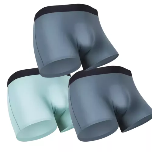 3 PIEZAS Hombres 3D-Bolsa Boxer Calzoncillos Anti-Rozaduras Ropa Interior Seda Hielo Transpirable - Imagen 36 de 38