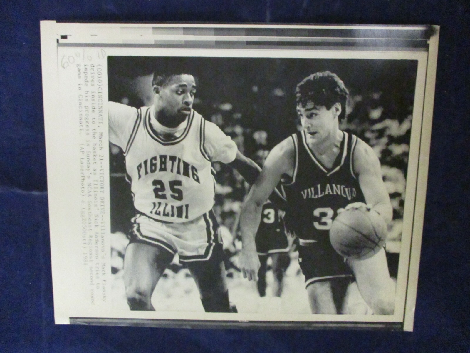 Mark Plansky 1988 Villanova's Mark Plansky v Illinois' Nick Anderson Vintage Wire ...