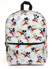 Disney Mickey Mouse Large 16" School Backpack All Over Print Travel Book Bag New