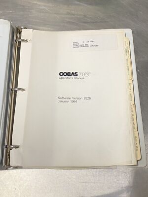 Roche Diagnostics Cobas-bio Blood Chemistry Analyzer - Users Guide / Manual