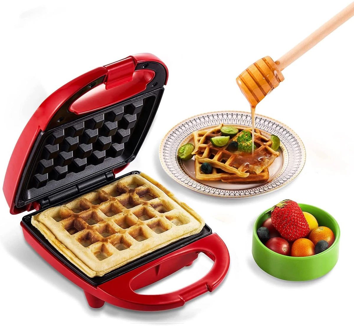 Electric Waffle Maker Machine Mini for Individual Waffles Hash