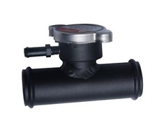 Aluminum 32mm 1-14 O.d In Line Coolant Radiator Hose Filler Neck Wcap Black