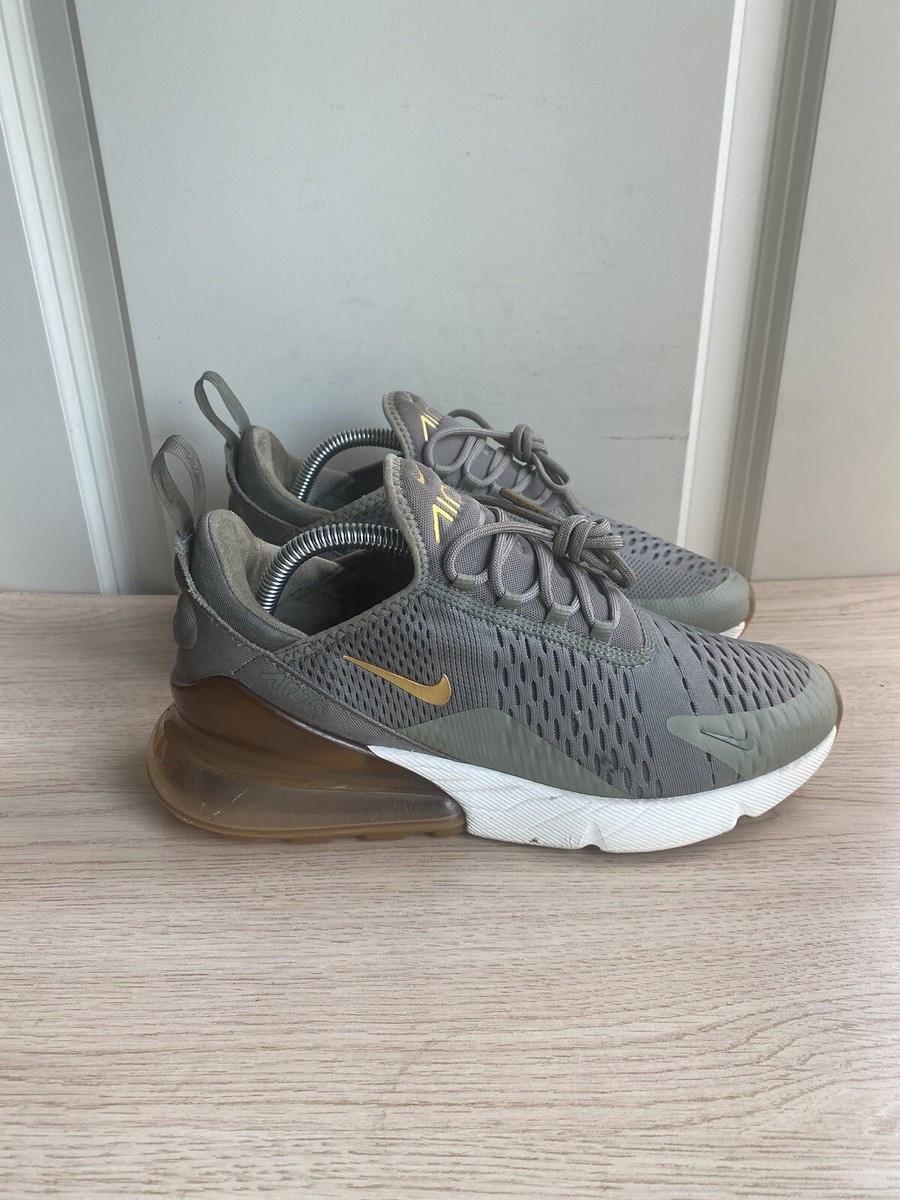 nike women's air max 270 trainer dark stucco metallic gold