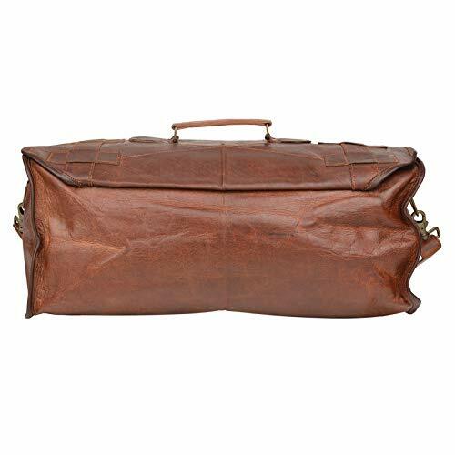 Mens Genuine Top Pick Leather Vintage Duffel Overnight Travel Luggage Gym Bag - Picture 5 of 6