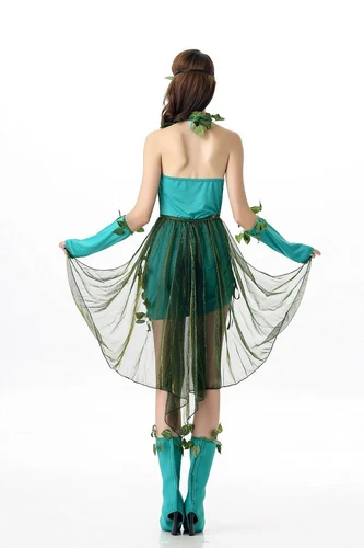 2025 Ladies Green Lethal Beauty Poison Ivy Costume Halloween Fancy Dress Outfit - Picture 4 of 12