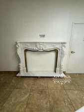 FRENCH STYLE MARBLE AND BRONZE FIREPLACE MANTEL - JJX22