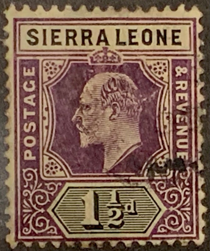 Sierra Leone #SG88a Used 1905 KEVII Damaged Frame & Crown [New Variety][79 Mi57]