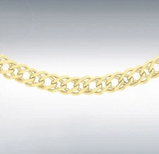 375 9ct Solid Gold 3mm Double Curb Link Chain Necklace 18" 20" 22" New