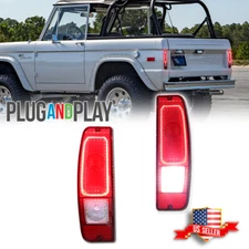 Pair Red LED Tail Lights For 1967-1972 Ford Truck F100/250/350 E100 E200 Bronco