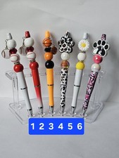 Pick 3 Beaded Pens Handmade Sarcasm Cows RIP Leopard Cross Christmas Zebra